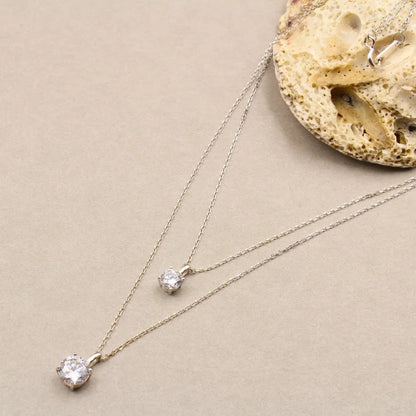 Celeste Solitaire Pendant Duo