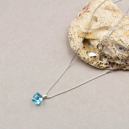 Azure Spark Silver Necklace | Rhodium Plated Sterling Silver