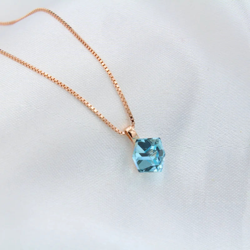 Azure Spark Silver Necklace | RoseGold Plated Sterling Silver