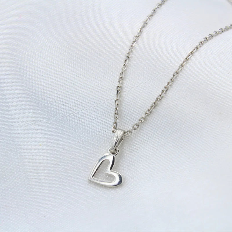 Minimalist Silver Heart Pendant Necklace