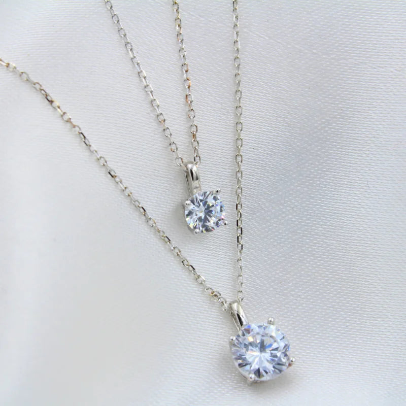 Celeste Solitaire Pendant Duo