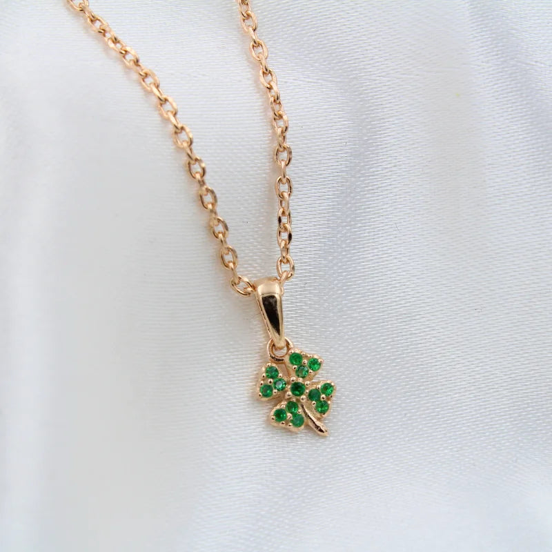 Lucky Clover Rose Gold Plated Silver Necklace