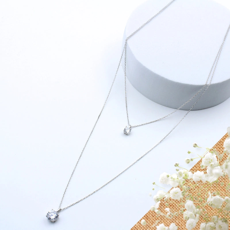 Celeste Solitaire Pendant Duo