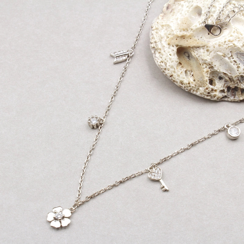 Whimsical Charm Layered Necklace | 925 Sterling Silver