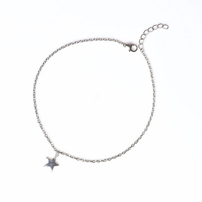 Sterling Silver Solo Star Anklet