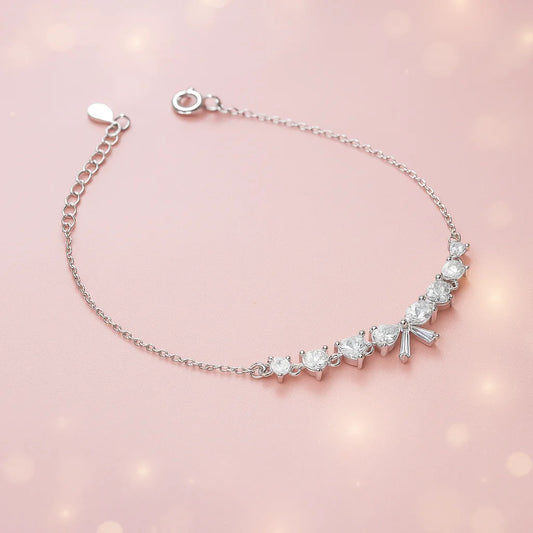 Elegant Stone-Studded Bracelet in 925 Sterling Silver