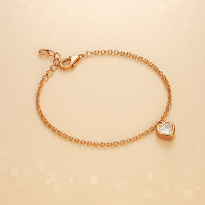 Rosy Heart Charm Bracelet