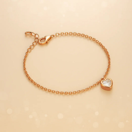 Rosy Heart Charm Bracelet