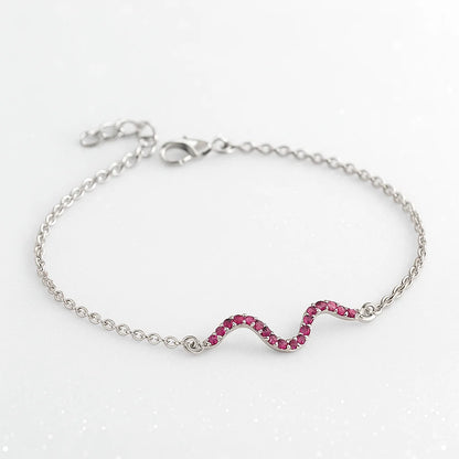 Pink Wave Charm Bracelet