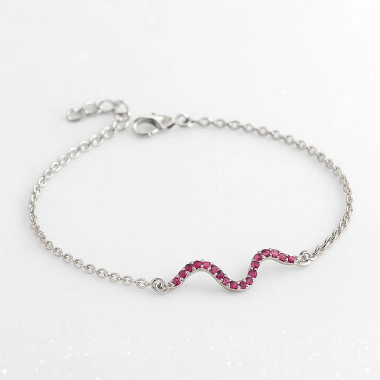 Pink Wave Charm Bracelet