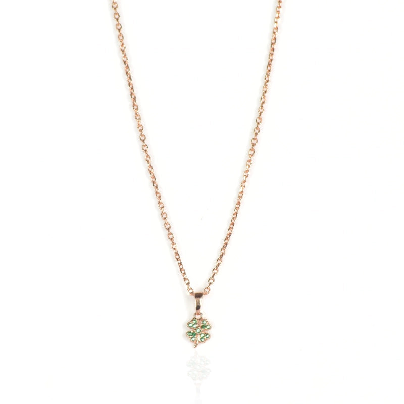 Lucky Clover Rose Gold Plated Silver Necklace