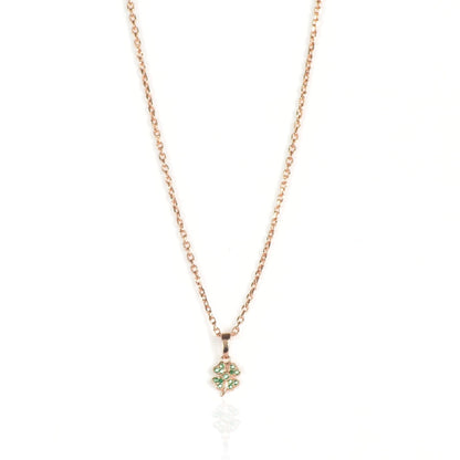 Lucky Clover Rose Gold Plated Silver Necklace