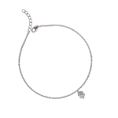 Sterling Silver Clover Charm Anklet