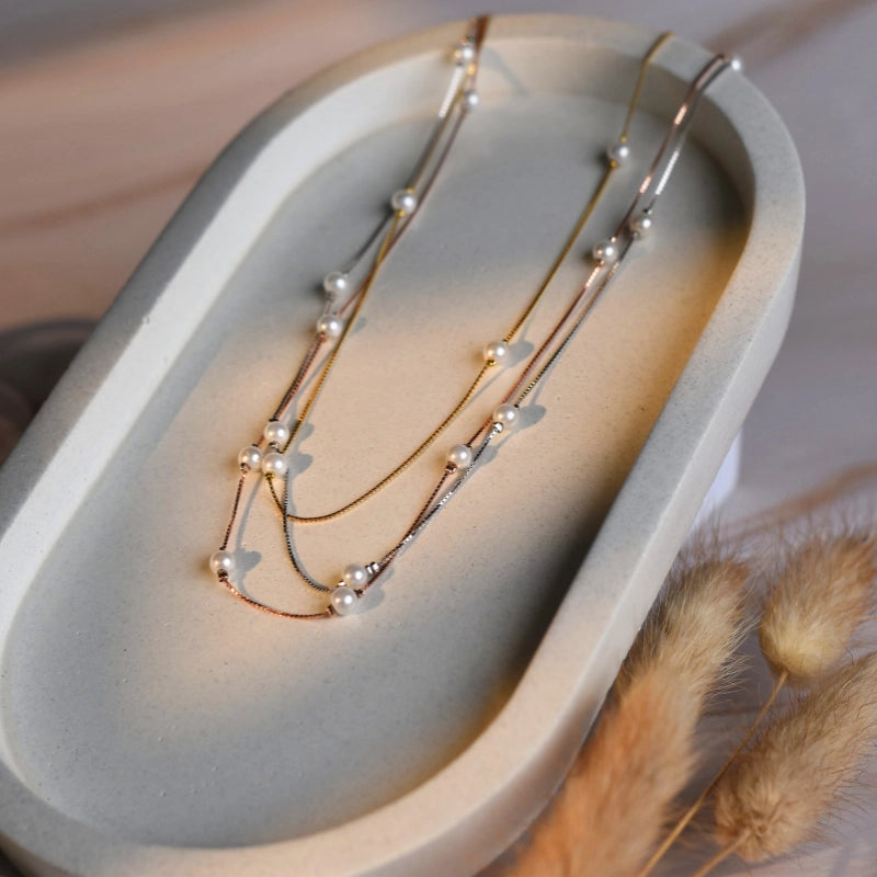 Triple Layered Pearl Delight Necklace