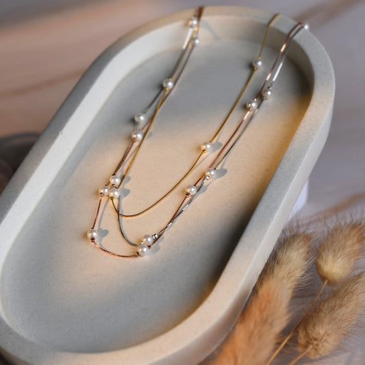 Triple Layered Pearl Delight Necklace