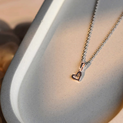 Minimalist Silver Heart Pendant Necklace
