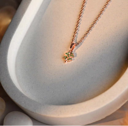 Lucky Clover Rose Gold Plated Silver Necklace