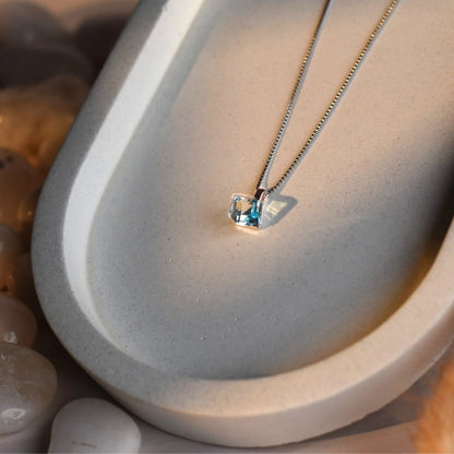 Azure Spark Silver Necklace | Rhodium Plated Sterling Silver