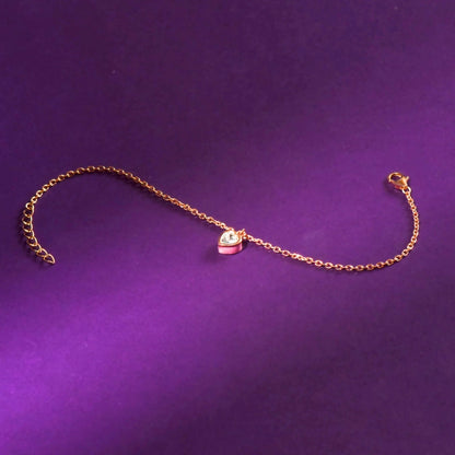 Rosy Heart Charm Bracelet