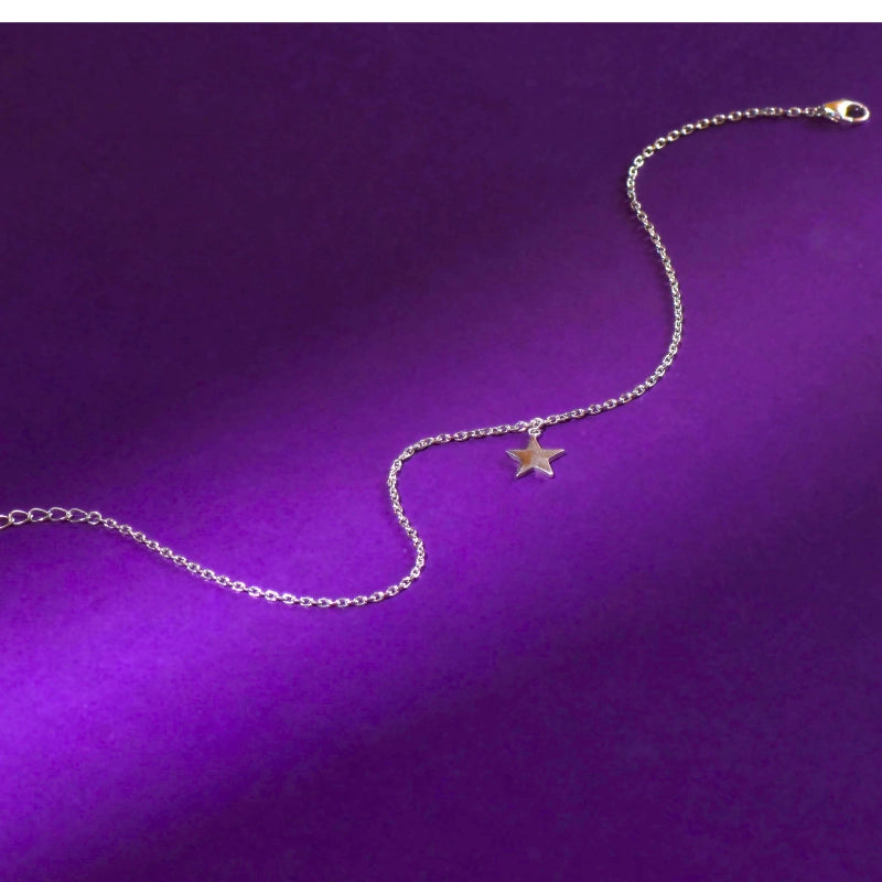 Sterling Silver Solo Star Anklet