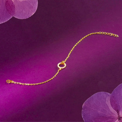 Gold Plated Heart Charm Bracelet in 925 Sterling Silver