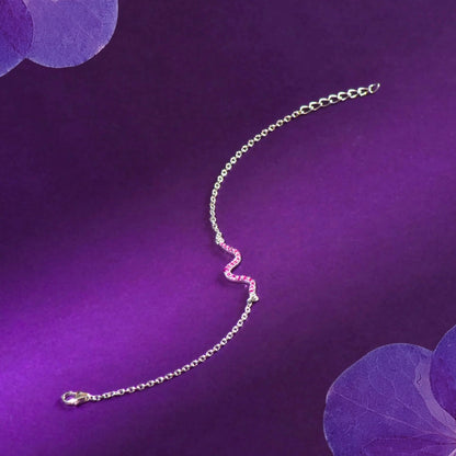 Pink Wave Charm Bracelet