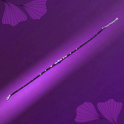 Sterling Silver Evil Eye Beaded Anklet