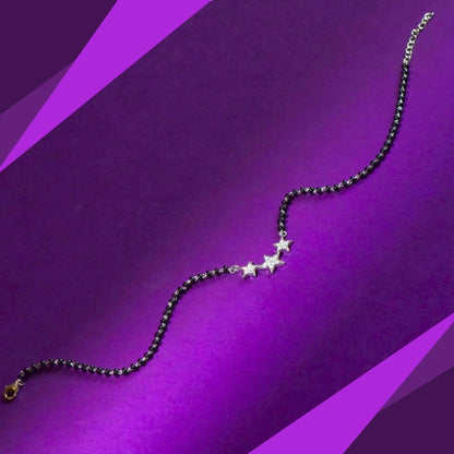 Sterling Silver Star Cluster Mangalsutra Anklet