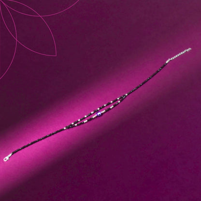 Sterling Silver Evil Eye Protection Double Thread Anklet