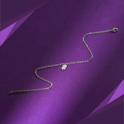 Sterling Silver Clover Charm Anklet