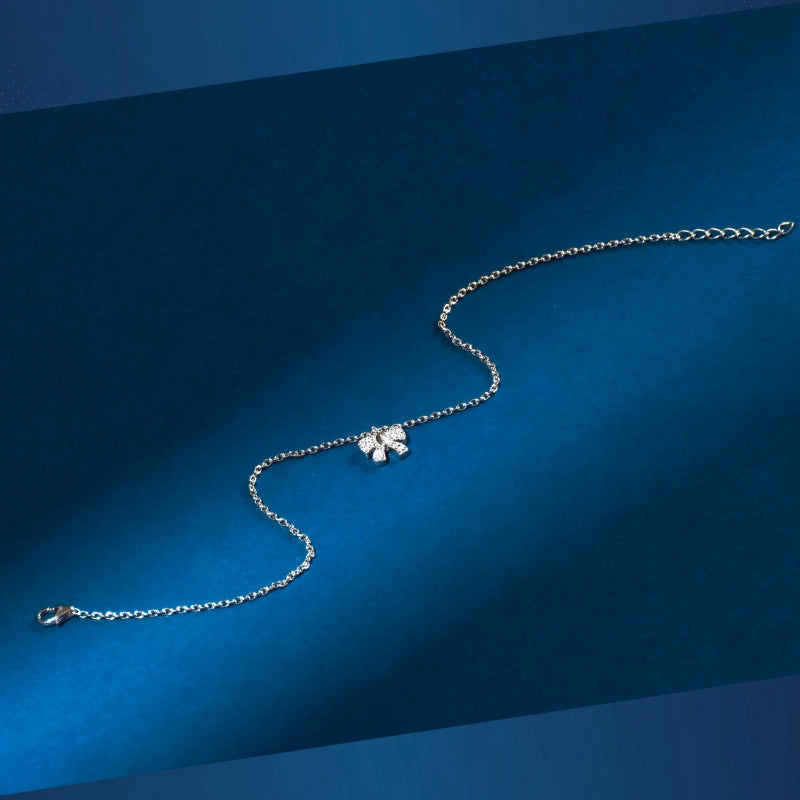 Sterling Silver Bow Charm Anklet
