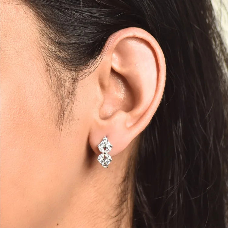 Dazzling Rhodium Plated 92.5 Silver Bali Earrings