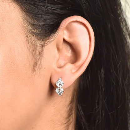 Dazzling Rhodium Plated 92.5 Silver Bali Earrings