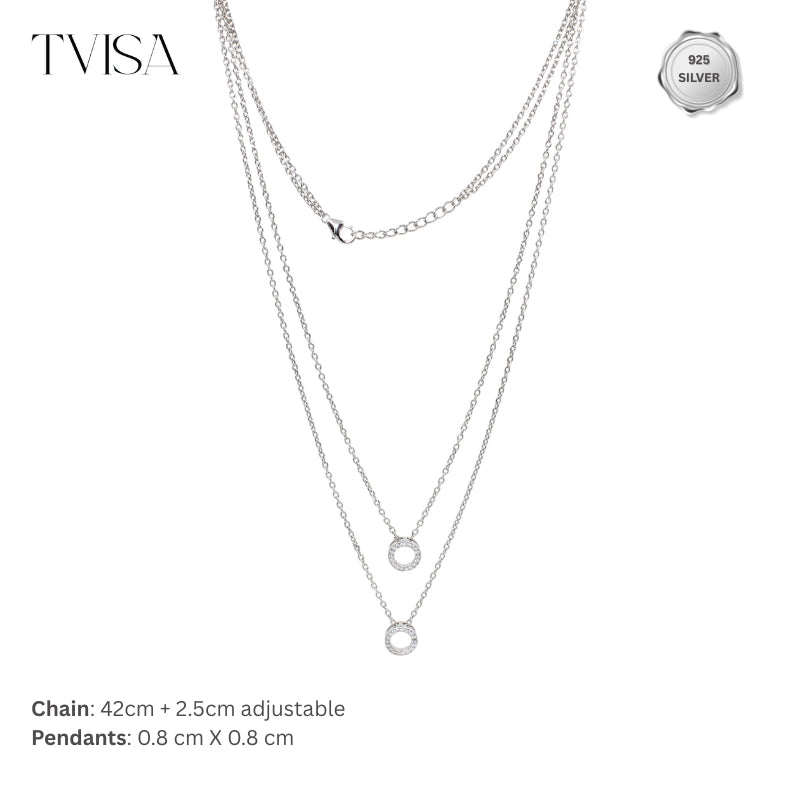 Luna Twin Circle Necklace