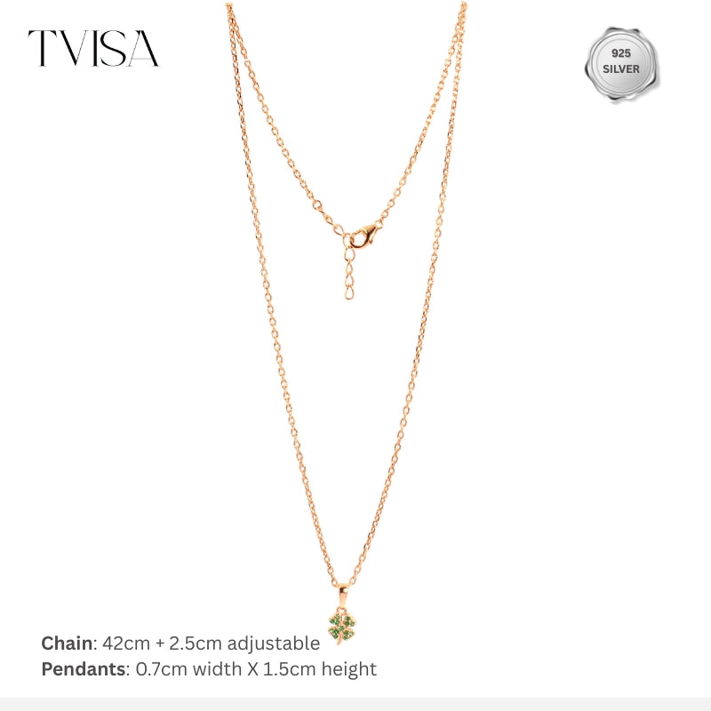 Lucky Clover Rose Gold Plated Silver Necklace