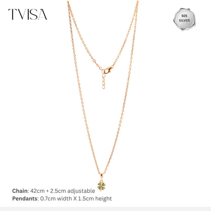 Lucky Clover Rose Gold Plated Silver Necklace