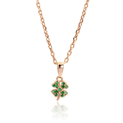 Lucky Clover Rose Gold Plated Silver Necklace