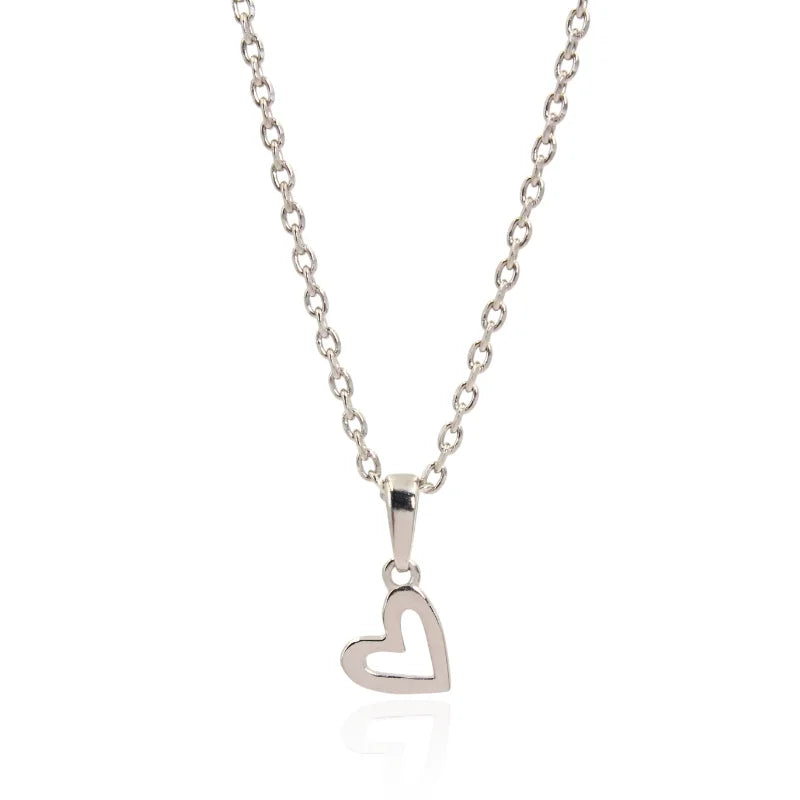 Minimalist Silver Heart Pendant Necklace