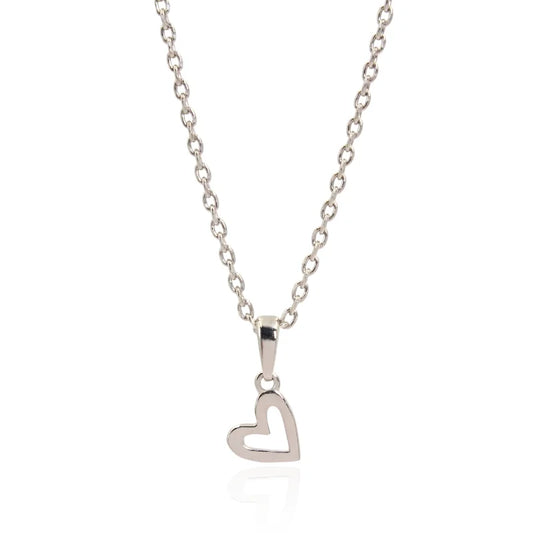 Minimalist Silver Heart Pendant Necklace