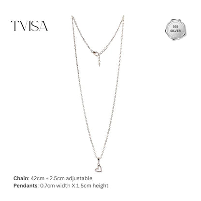 Minimalist Silver Heart Pendant Necklace