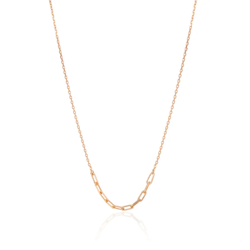Minimalist Rose Gold Paperclip Chain Necklace for Women