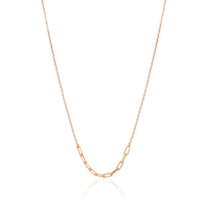 Minimalist Rose Gold Paperclip Chain Necklace for Women