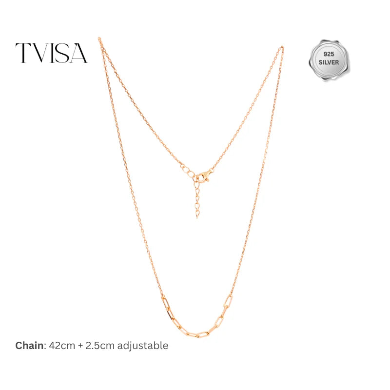 Minimalist Rose Gold Paperclip Chain Necklace for Women