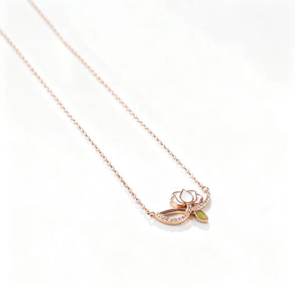 Bloom Grace Lotus Pendant Chain & Earrings Set