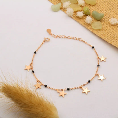 Star Charm Bracelet in 925 Sterling Silver with Rose Gold Plating