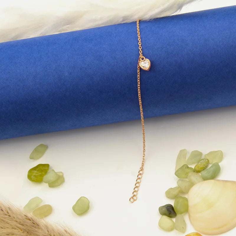 Rosy Heart Charm Bracelet