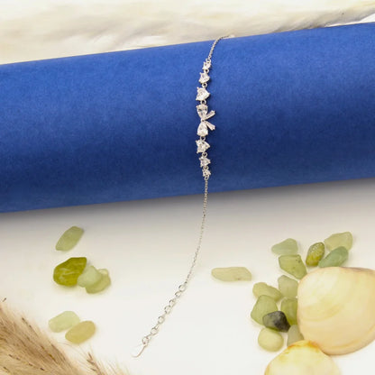 Elegant Stone-Studded Bracelet in 925 Sterling Silver