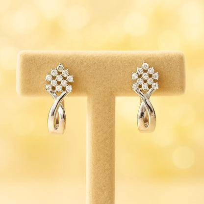 Silver Glittering Tree Earring