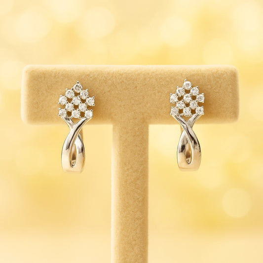 Silver Glittering Tree Earring