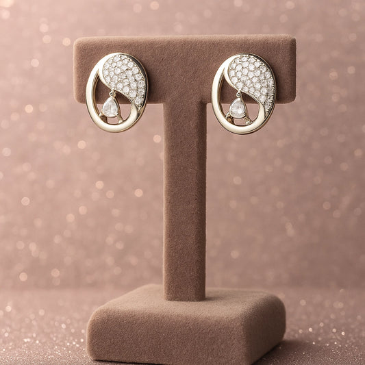 Silver Bliss Round Stud Earrings